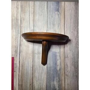 Vintage Solid Wood Half Moon Shelf 9 In L By 4.5 In Wide And 5.5 In Tall